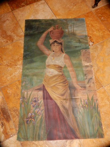Antique large inch oil - large,