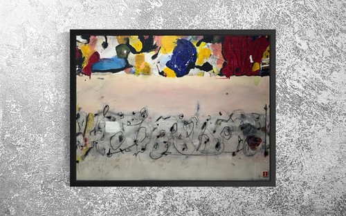 Large abstract canvas painting - canvas,
