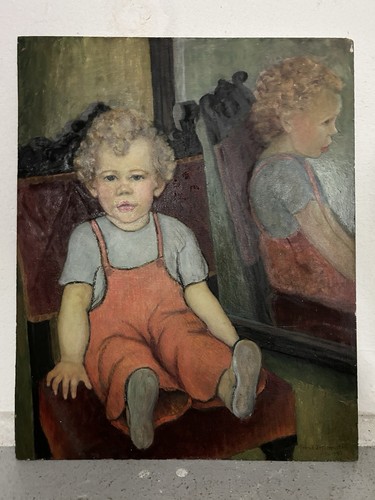 Large vintage painting - vintage,