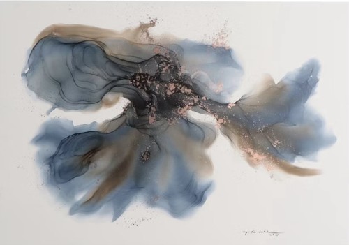 Large abstract mixed media - large,