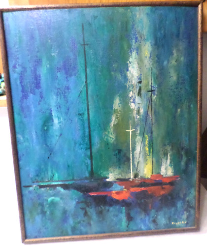 Vtg 1960s mcm abstract - "vtg,