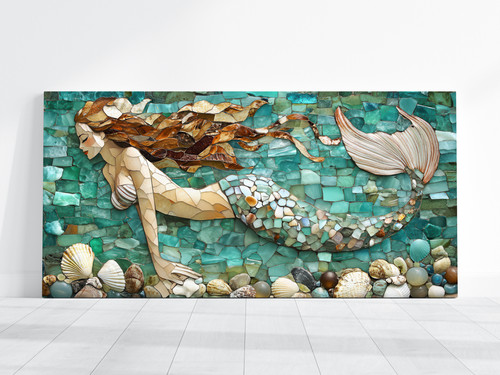 Mermaid painting colorful - mermaid, painting,